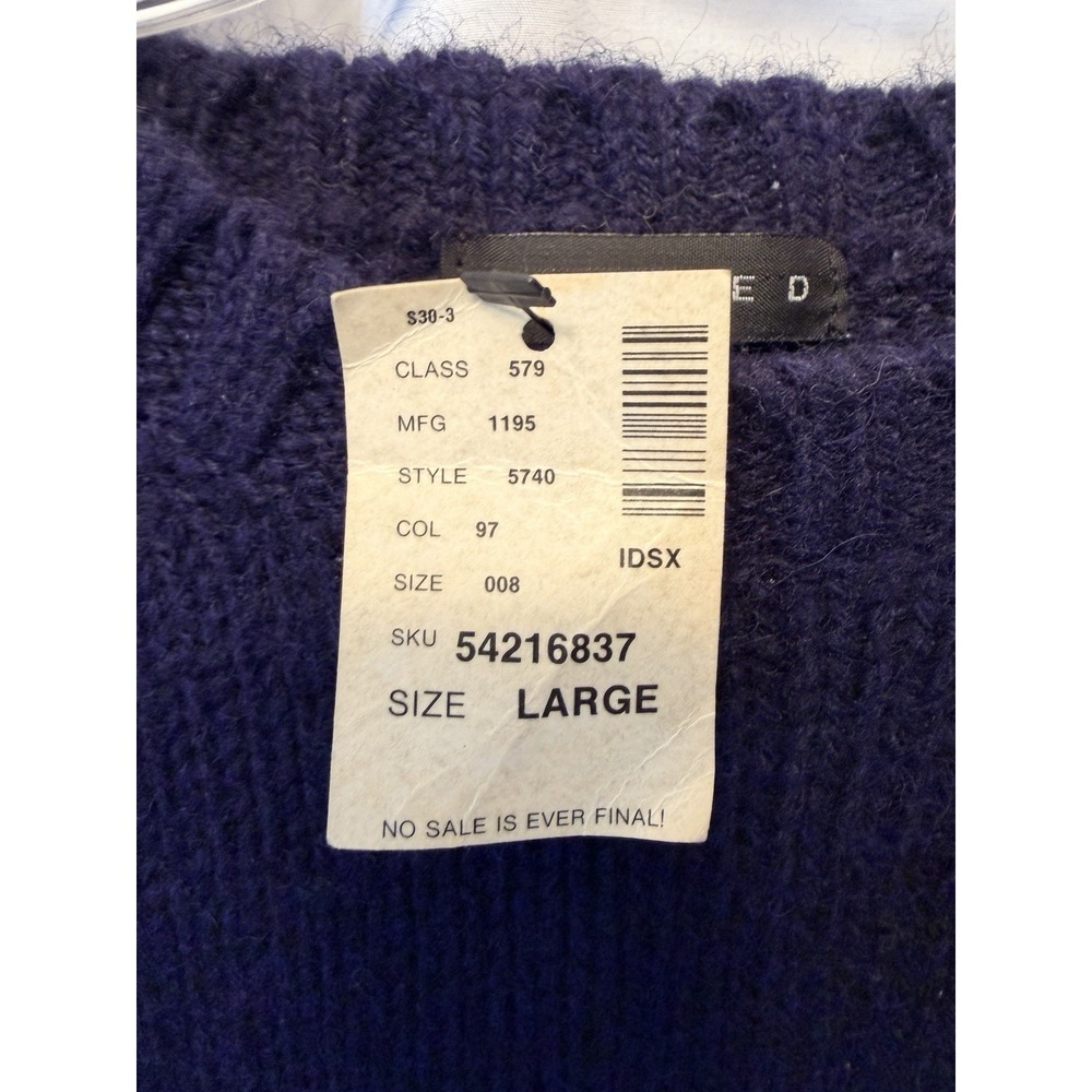 NEW Vintage The Limited Size Large 100% Wool American Flag Knit Sweater Navy Red - Picture 3 of 8